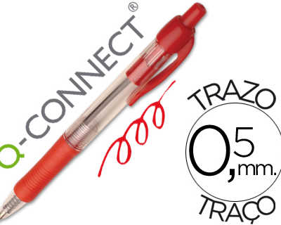 stylo-bille-q-connect-ratracta-ble-acriture-moyenne-0-7mm-encre-classique-clip-grip-prahension-couleur-encre-rouge