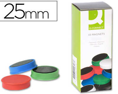 aimant-q-connect-diametre-25mm-affichage-signalisation-toutes-surfaces-matalliques-coloris-assortis-bo-te-10-unitas