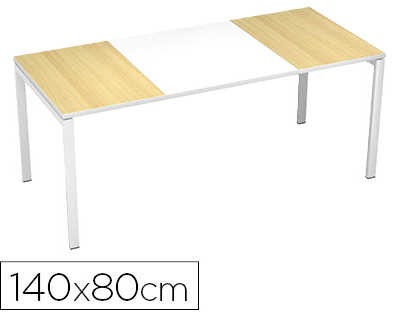 bureau-paperflow-easydesk-140x-80cm-pieds-acier-laqua-blanc-plateau-blanc-h-tre