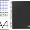 CAHIER SPIRALE LIDERPAPEL SÉRI E PAPER COAT A4 210X297MM 140F 80G/M2 QUADRILLAGE 5MM COIL-LOCK COLORIS NOIR