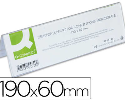 chevalet-q-connect-porte-noms-mathacrylate-idaal-systeme-identification-190x60mm