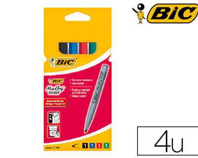 marqueur-bic-permanent-marking-1445-traca-1mm-encre-base-alcool-inodore-corps-plastique-multiusage-pochette-4-unitas