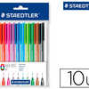 STYLO-BILLE STAEDTLER CORPS TR IANGULAIRE POINTE MOYENNE 0.45MM ENCRE CLASSIQUE NON RECHARGEABLE ASSORTIMENT 10 COLORIS