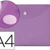 POCHETTE ENVELOPPE LIDERPAPEL POLYPROPYLENE 180 MICRONS A4 297X210MM FERMETURE VELCRO COLORIS VIOLET