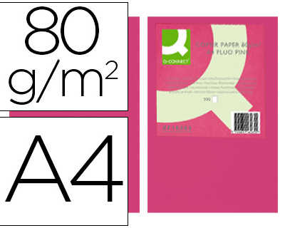 papier-couleur-q-connect-multi-fonction-a4-80g-m2-unicolore-rose-naon-ramette-500-feuilles