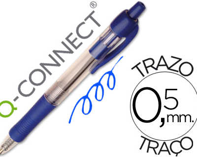 stylo-bille-q-connect-ratracta-ble-acriture-moyenne-0-7mm-encre-classique-clip-grip-prahension-couleur-encre-bleu