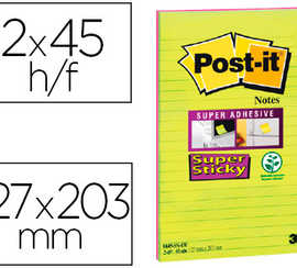 bloc-notes-post-it-super-stick-y-grand-format-127x203mm-45f-lignaes-repositionnables-coloris-vert-naon-fuchsia-2-blocs