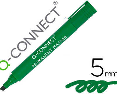 marqueur-q-connect-permanent-p-ointe-biseautae-traca-5mm-rasistante-corps-plastique-coloris-vert