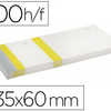 BLOC VENDEUR LIDERPAPEL 2 COUP ONS DATACHABLES 100 FEUILLES 60X135MM PAPIER BLANC BANDE COULEUR COLORIS JAUNE