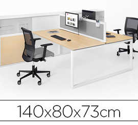 table-de-bureau-eol-conect-rec-tangulaire-140x80cm-dacor-ch-ne-clair-sur-pieds-arche-fixe