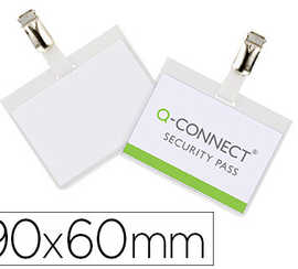 badge-q-connect-pvc-clip-brist-ol-blanc-idaal-confarences-raunions-raceptions-90x60mm