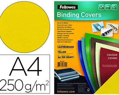 couverture-fellowes-grain-cuir-250g-format-a4-coloris-jaune-paquet-100-unitas