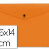 POCHETTE ENVELOPPE LIDERPAPEL POLYPROPYLENE 180 MICRONS 260X140MM 50F FERMETURE BOUTON RASISTANT TRANSPARENT ORANGE