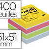 BLOC-NOTES POST-IT MINIS 51X51 MM 400F REPOSITIONNABLES COLORIS ANERGIE