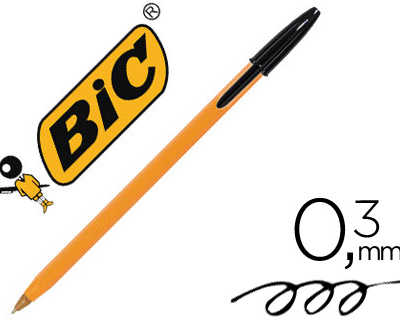 stylo-bille-bic-orange-acritur-e-extra-fine-0-3mm-encre-classique-bille-indaformable-capuchon-couleur-encre-noir