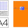 BLOC BUREAU OXFORD A4 PAPIER V ALIN SURFIN AGRAFA EN TÊTE COUVERTURE ENVELOPPANTE 210X297MM 80F 80G 5X5MM COLORIS ORANGE