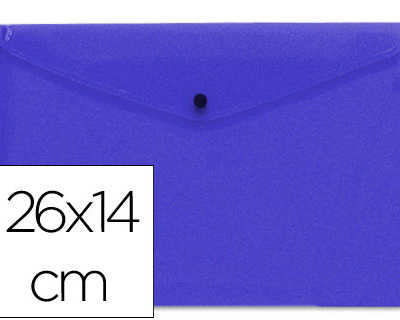 pochette-enveloppe-liderpapel-polypropylene-180-microns-260x140mm-50f-fermeture-bouton-rasistant-transparent-bleu