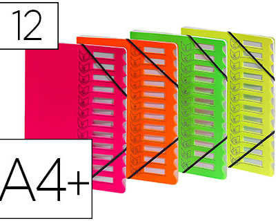 trieur-extendos-polypropylene-imprima-240x320mm-12-compartiments-alastique-dos-extensible-coloris-fluo-assortis