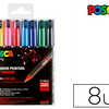 MARQUEUR POSCA PC1MC GOUACHE E NCRE INODORE TOUTES SURFACES POINTE ULTRA-FINE CONIQUE COLORIS BASIQUES 8 UNITAS