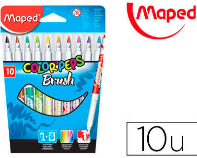 feutre-coloriage-maped-brush-p-ointe-pinceau-coloris-vifs-pochette-carton-10-unitas