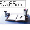 SOUS-MAIN Q-CONNECT SIMPLE PVC RABAT TRANSPARENT ANTISTATIQUE ANTI-REFLET ANTIDARAPANT 50X65CM COLORIS BLEU