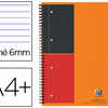 CAHIER NOTEBOOK OXFORD OPTIK P APER COUVERTURE RIGIDE A4+ 21X32CM 160 PAGES LIGNA FEUILLES DATACHABLES PERFORAES ORANGE