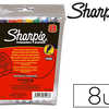 MARQUEUR SHARPIE PERMANENT POI NTE OGIVE FINE 0.9MM SECHE RAPIDEMENT COLORIS ASSORTIS POCHETTE 8 UNITAS