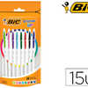 STYLO-BILLE BIC CRISTAL UP ENC RE EASY GLIDE POINTE 1.2MM COLORIS FUN + CLASSIQUE DOYPACK DE 15 UNITAS