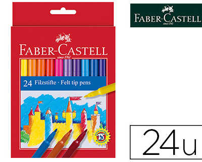 feutre-faber-castell-scolaire-pointe-robuste-capuchon-ventila-lavable-couleurs-assorties-atui-24-unitas