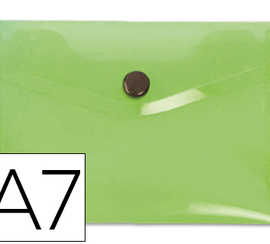 pochette-enveloppe-liderpapel-polypropylene-180-microns-a7-105x74mm-50f-fermeture-bouton-rasistant-transparent-vert