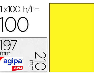 atiquette-adhasive-apli-agipa-multi-usage-210x297mm-coloris-jaune-fluo-bo-te-100-unitas