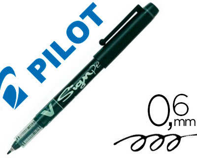 stylo-feutre-pilot-v-sign-pen-acriture-moyenne-0-6mm-pointe-fibre-polyester-encre-intense-liquide-niveau-visible-noir