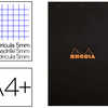 BLOC BUREAU RHODIA A4+ PAPIER VALIN SURFIN COUVERTURE ENDUITE ENVELOPPANTE 210X320MM 80F DATACHABLES 80G 5X5MM NOIR