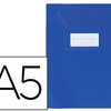 PROTEGE-CAHIER ELBA STRONG LIN E PVC CRISTAL 15/100E SANS PHTALATES COINS RENFORCAS A5+ 170X220MM COLORIS BLEU OPAQUE