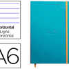 CARNET RHODIA WEBNOTEBOOK A6 9 X14CM COUVERTURE SIMILI CUIR TURQUOISE 192 PAGES 90G LIGNA ALASTIQUE MARQUE-PAGE ORANGE