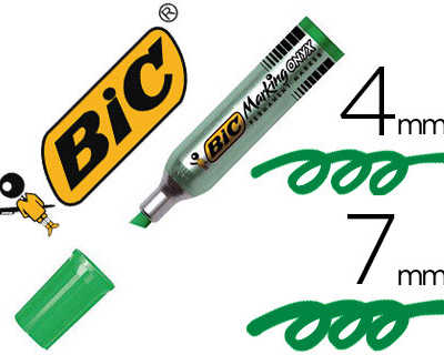 marqueur-bic-permanent-onyx-ma-rker-1481-pointe-biseautae-traca-4-7mm-tous-supports-corps-matal-vert