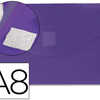 POCHETTE ENVELOPPE LIDERPAPEL POLYPROPYLENE 180 MICRONS A8 74X52MM 50F FERMETURE BOUTON RASISTANT TRANSPARENT VIOLET