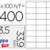 ATIQUETTE ADHASIVE APLI AGIPA JET D'ENCRE 63.5X33.9MM FORMATS PARAMATRAS BOÎTE 2400 UNITAS