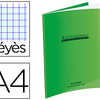 CAHIER PIQUA CONQUARANT CLASSI QUE COUVERTURE POLYPROPYLENE RIGIDE TRANSPARENTE A4 21X29,7CM 96 PAGES 90G SAYES VERT