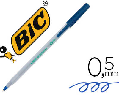 stylo-bille-bic-acolutions-rou-nd-acriture-moyenne-0-5mm-encre-classique-recyclae-aconomique-corps-fin-lager-coloris-ble