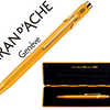 STYLO-BILLE CARAN D'ACHE 849 G OLDBAR ORIGINAL 3 MICRONS OR BOUTON POUSSOIR CORPS OR ENCRE BLEUE POINTE MOYENNE ÉTUI