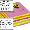 BLOC-NOTES POST-IT CUBE 76X76M M 450F REPOSITIONNABLES COLORIS ANERGIE INTENSE