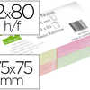 BLOC-NOTES Q-CONNECT QUICK NOT ES COULEURS NAON RAINBOW 75X75MM 80F REPOSITIONNABLES ROSE/ORANGE/VERT/JAUNE 12 BLOCS