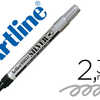 MARQUEUR ARTLINE PERMANENT POI NTE MOYENNE CONIQUE 2.3MM TOUS SUPPORTS CORPS MATAL ENCRE PIGMENTAE RASISTE EAU ARGENT