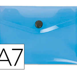 pochette-enveloppe-liderpapel-polypropylene-180-microns-a7-105x74mm-50f-fermeture-bouton-rasistant-transparent-bleu