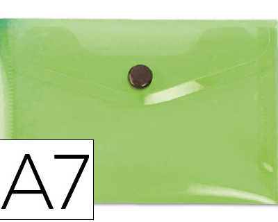 pochette-enveloppe-liderpapel-polypropylene-180-microns-a7-105x74mm-50f-fermeture-bouton-rasistant-transparent-vert