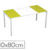 BUREAU PAPERFLOW EASYDESK 180X 80CM PIEDS ACIER LAQUA BLANC PLATEAU BLANC/VERT