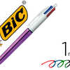 STYLO-BILLE BIC 4 COULEURS SHI NE POINTE 1MM ACRITURE MOYENNE CORPS VIOLET MATALLISA BRILLANT