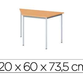 table-polyvalente-eol-trapazo-dale-120x60cm-plateau-dacor-ch-ne-clair-pietement-finition-gris-aluminium