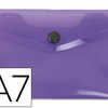 POCHETTE ENVELOPPE LIDERPAPEL POLYPROPYLENE 180 MICRONS A7 105X74MM 50F FERMETURE BOUTON RASISTANT TRANSPARENT VIOLET